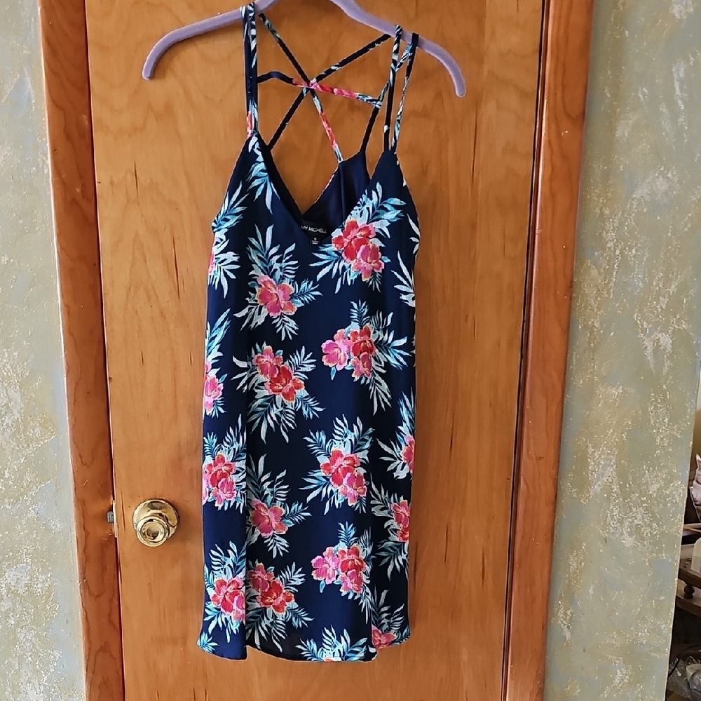 My Michelle Floral Navy Midi Dress